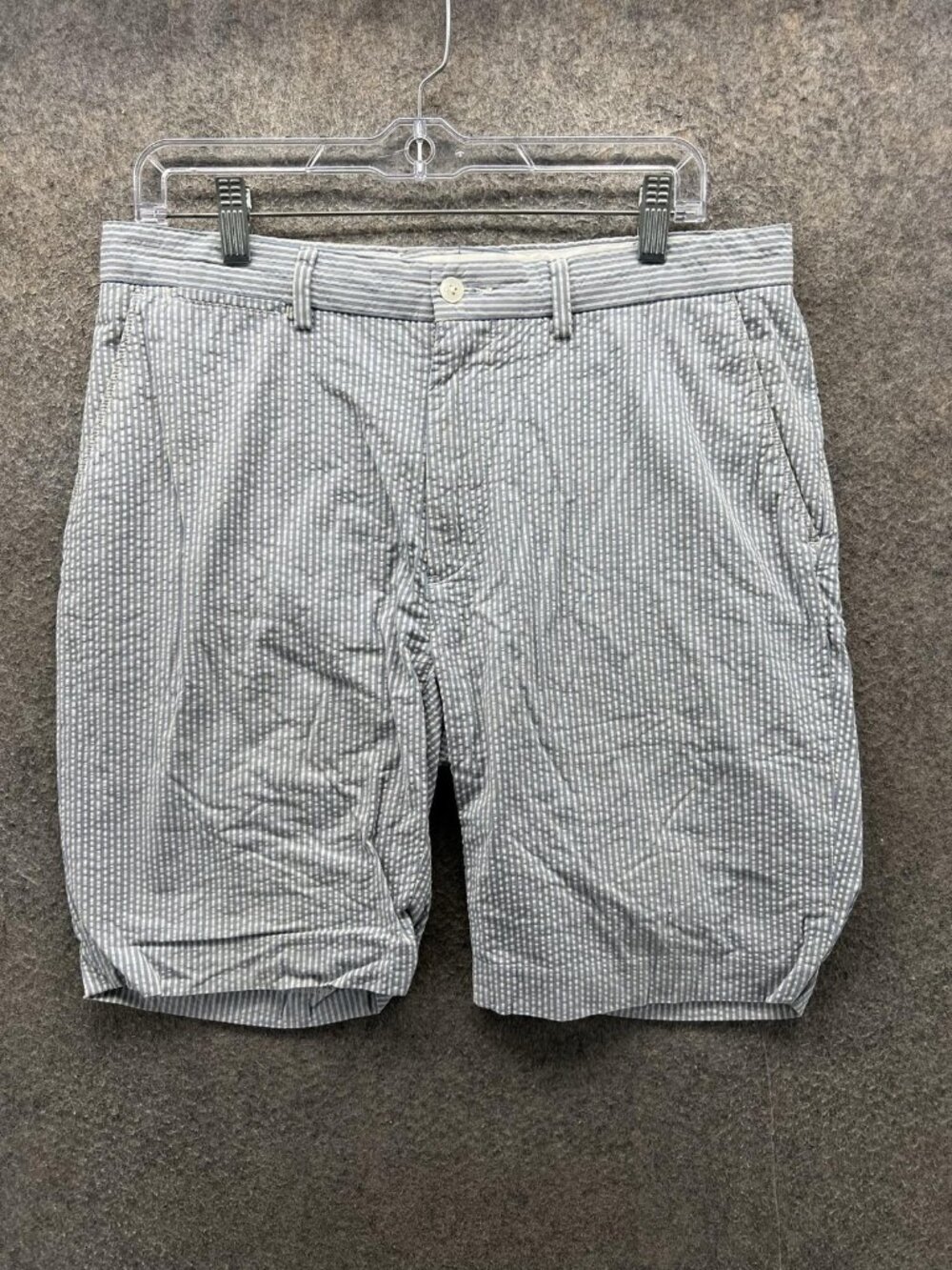 Polo Ralph Lauren Shorts Mens 32 Blue White Seersucker Striped Summer Cotton